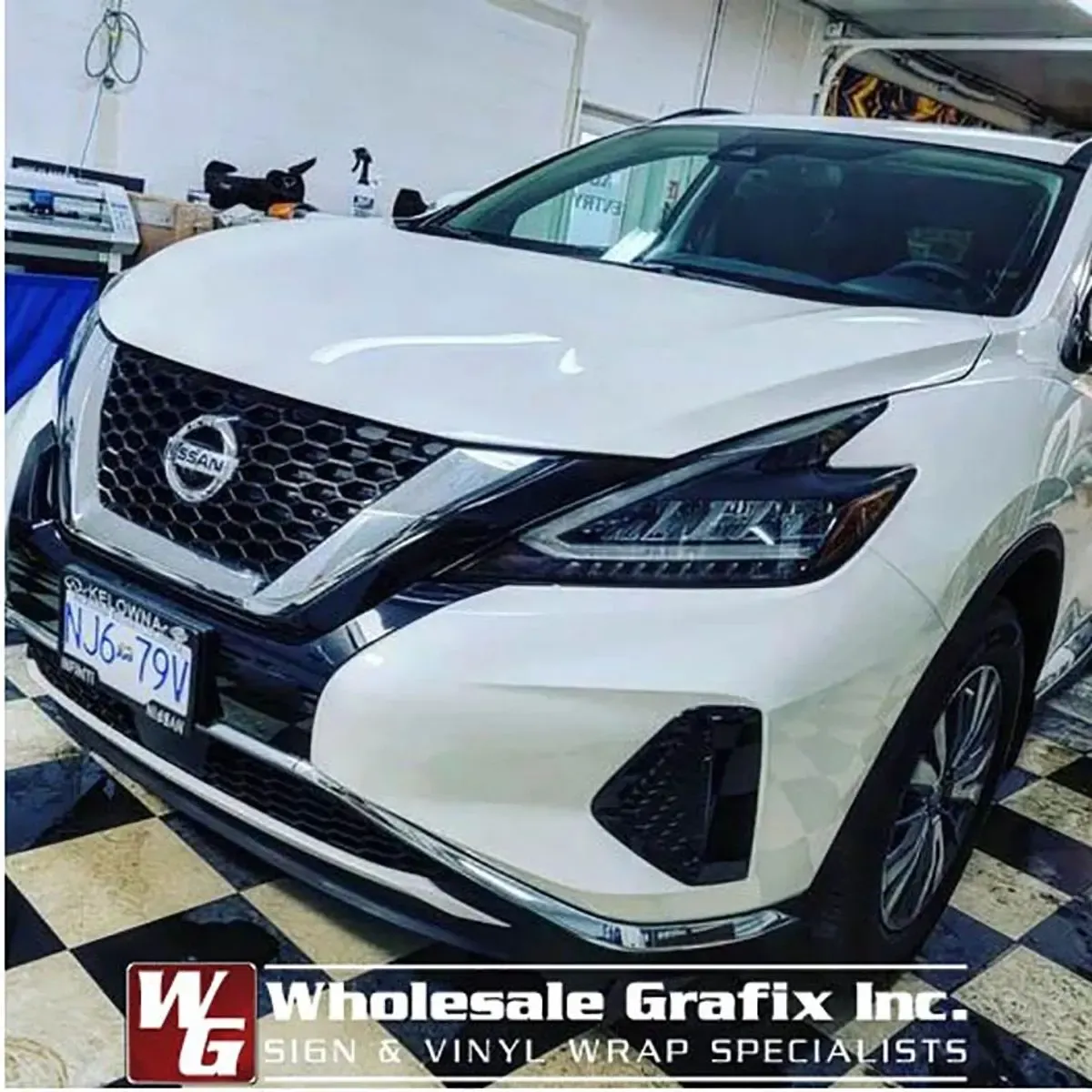 SUV hood covered in precision-cut paint protection film