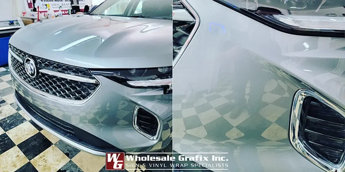 Headlight protected with a clear precision-cut film