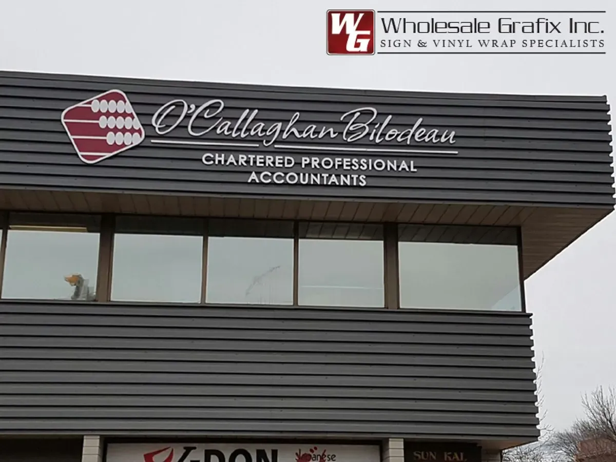 O'Callaghan Bilodeau Chartered Professional Accountants building sign